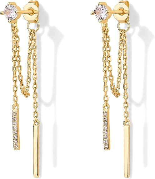 Cubic Zirconia Ball Threader Earscapes Earrings