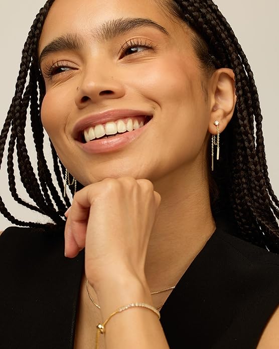 Cubic Zirconia Ball Threader Earscapes Earrings