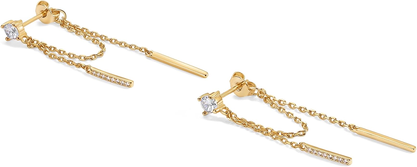 Cubic Zirconia Ball Threader Earscapes Earrings