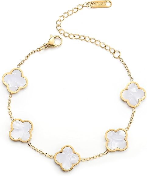 Flower Four Leaf Link Bracelet